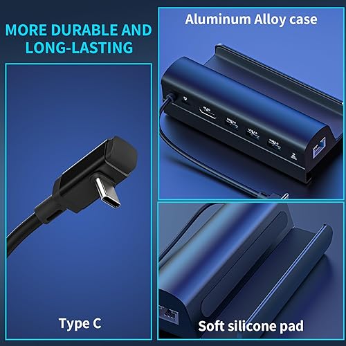 Miniatura 7 de Estación de acoplamiento para Steam Deck, estación de acoplamiento ROG Ally y Steam Deck 6 en 1 con cargador de 45 W, HDMI 2.0 4K a 60Hz, Gigabit