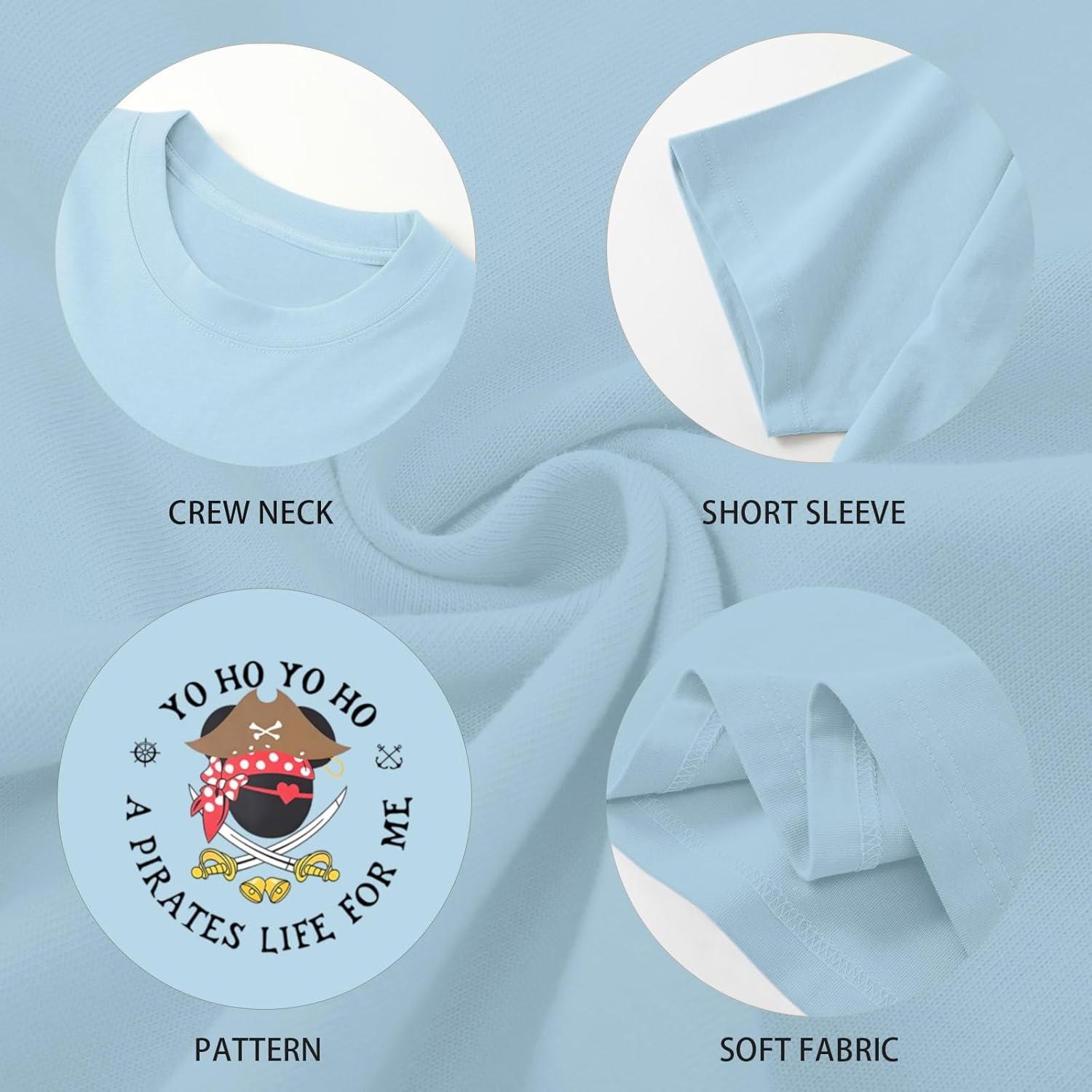 Pirate Shirt Women Cruise Shirts Yo Ho Yo Ho A Pirates Life for Me Graphic Tees Family Vintage Tshirts Casual Tops - Image 6