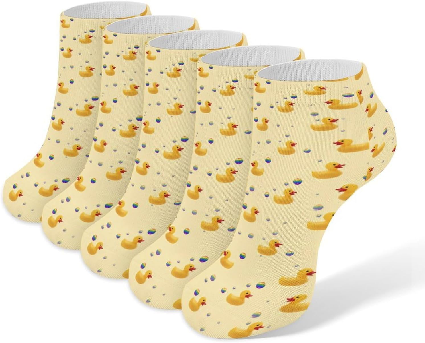 Cute Rubber Ducks Socks for Men Women 5 Pairs Ankle Socks