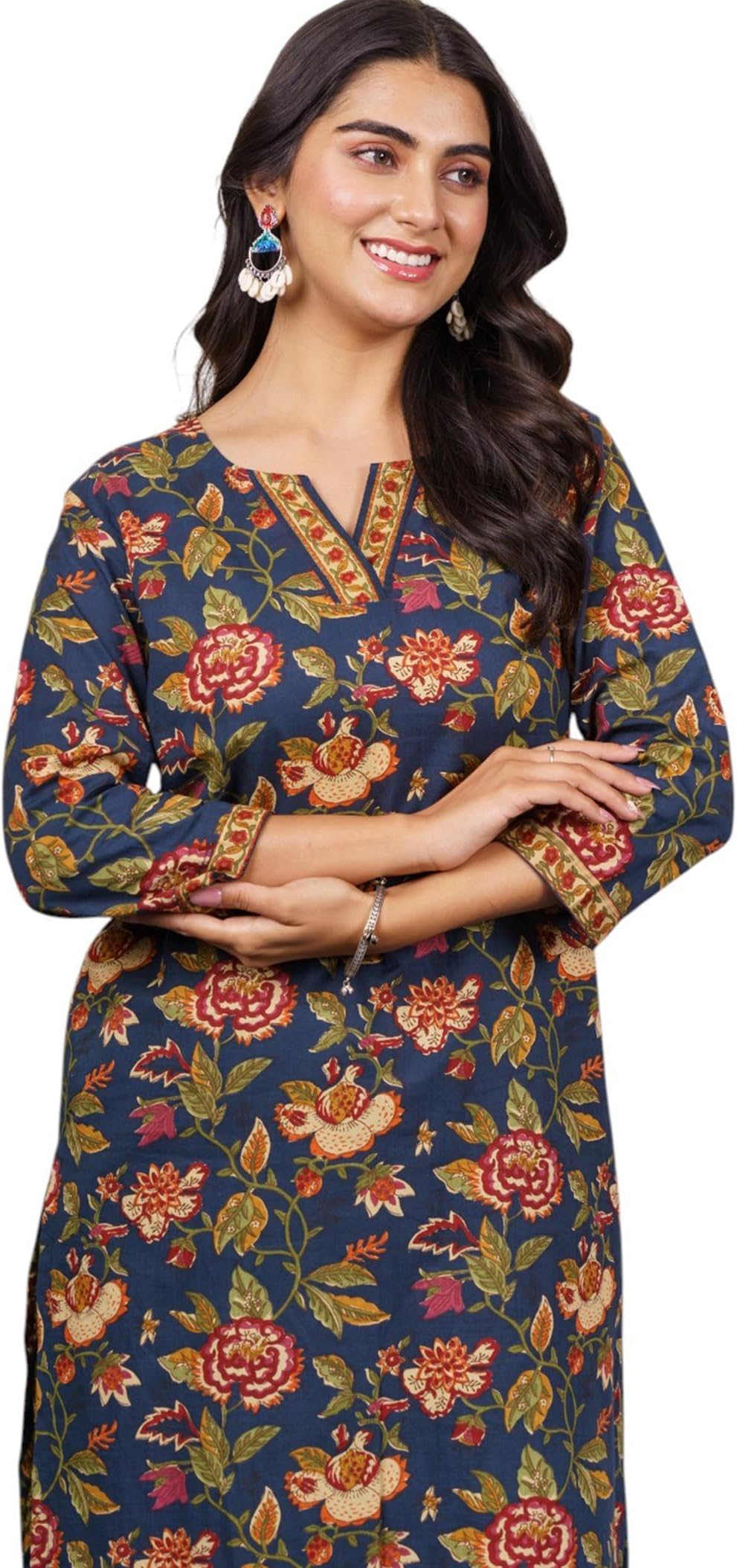 Kurta for Women Daily Classic Straight Cut with Side Slits for Ease and Style | Ethnic Wear for Casual & Festive Occasions | Women's Straight Kurtas