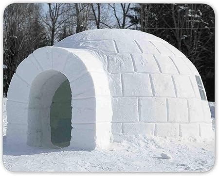 Amazon クールイグルーマウスマットパッド 雪の洞窟キャンプの冒険の楽しみコンピュータギフト Destination Vinyl Mats 家電 カメラ