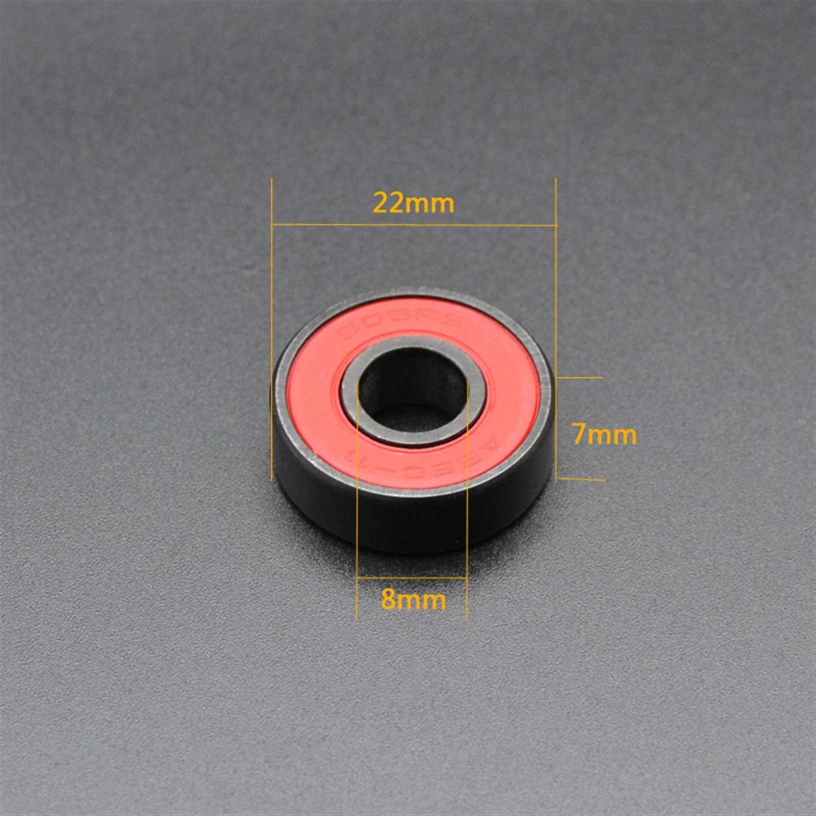 Lot de 8 roulements à billes haute vitesse 608RS 8 x 22 x 7 8 x 22 x 7 mm, roulements à billes en céramique hybrides, roulements de roue de skateboard en acier ABEC-11