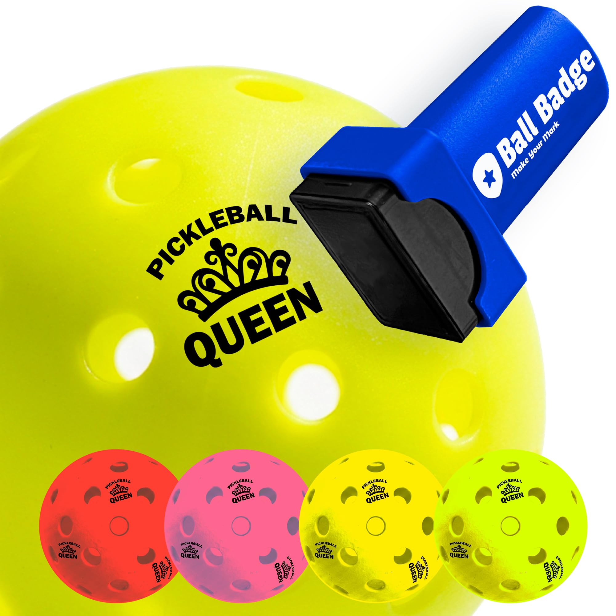 HODL 21 Ball Badge Pickleball Stamp – Pickleball Ball Marker to Mark & Identify Pickleballs, Durable Clean Print for Easy Recognition for Recreational & League Play (Pickleball Queen)
