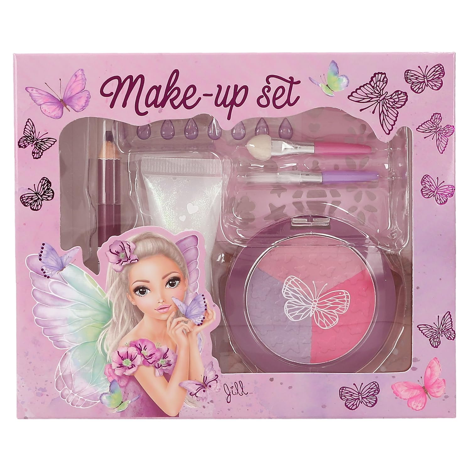 Depesche 12877 TOPModel Fairy Love-Set niños con Sombra de Ojos, lápiz de Maquillaje, Gel con Purpurina, Plantilla y Mucho más, Multicolor, Talla única