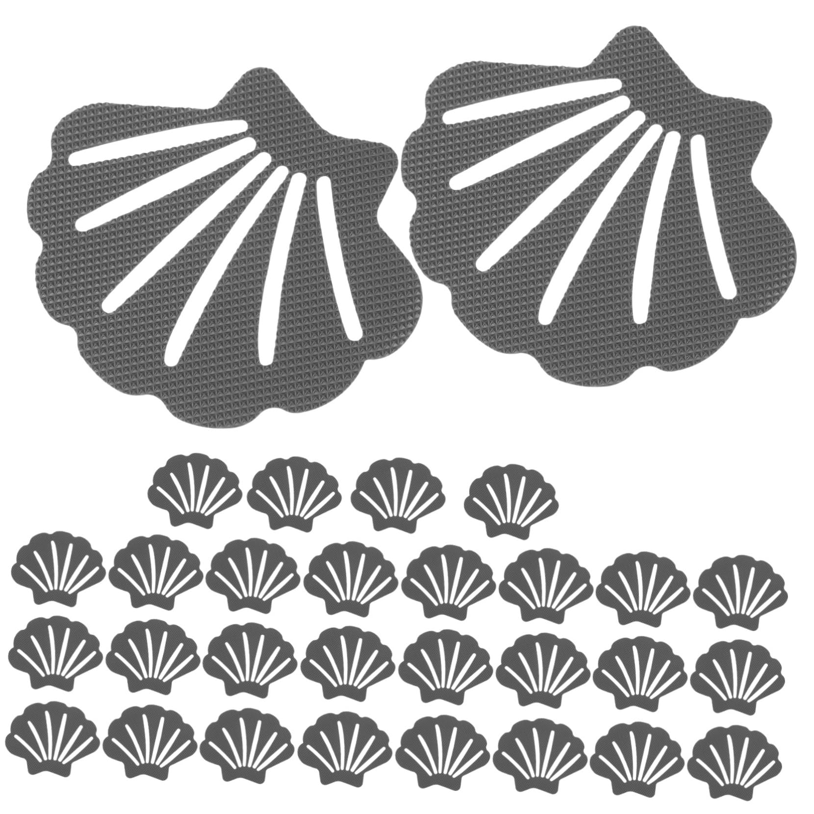 IWOWHERO 30Pcs Shell Slip Stickers for Bathroom Bathtub Stairs Non Skid Decals for Safety Decorative Practical Design Grey Grip for Slip Prevention