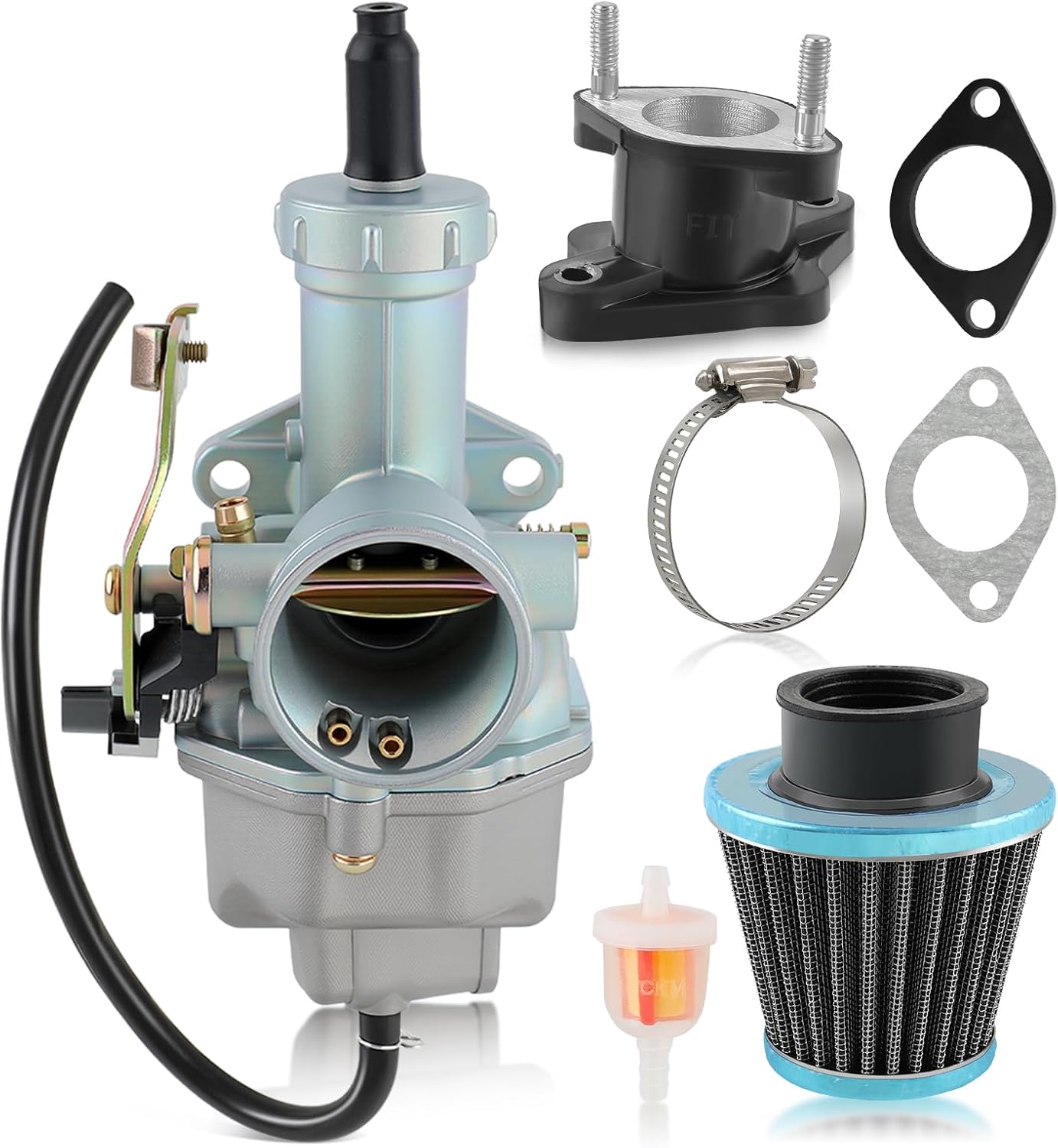 MOTOALL PZ27 Carburetor 150cc 200cc 250cc ATV Go Kart Dirt Bike w/Air Filter for Predator Coleman CT200U KT196 for TaoTao Coolster CG XR100 for Baja Mini Bike Go Kart Parts