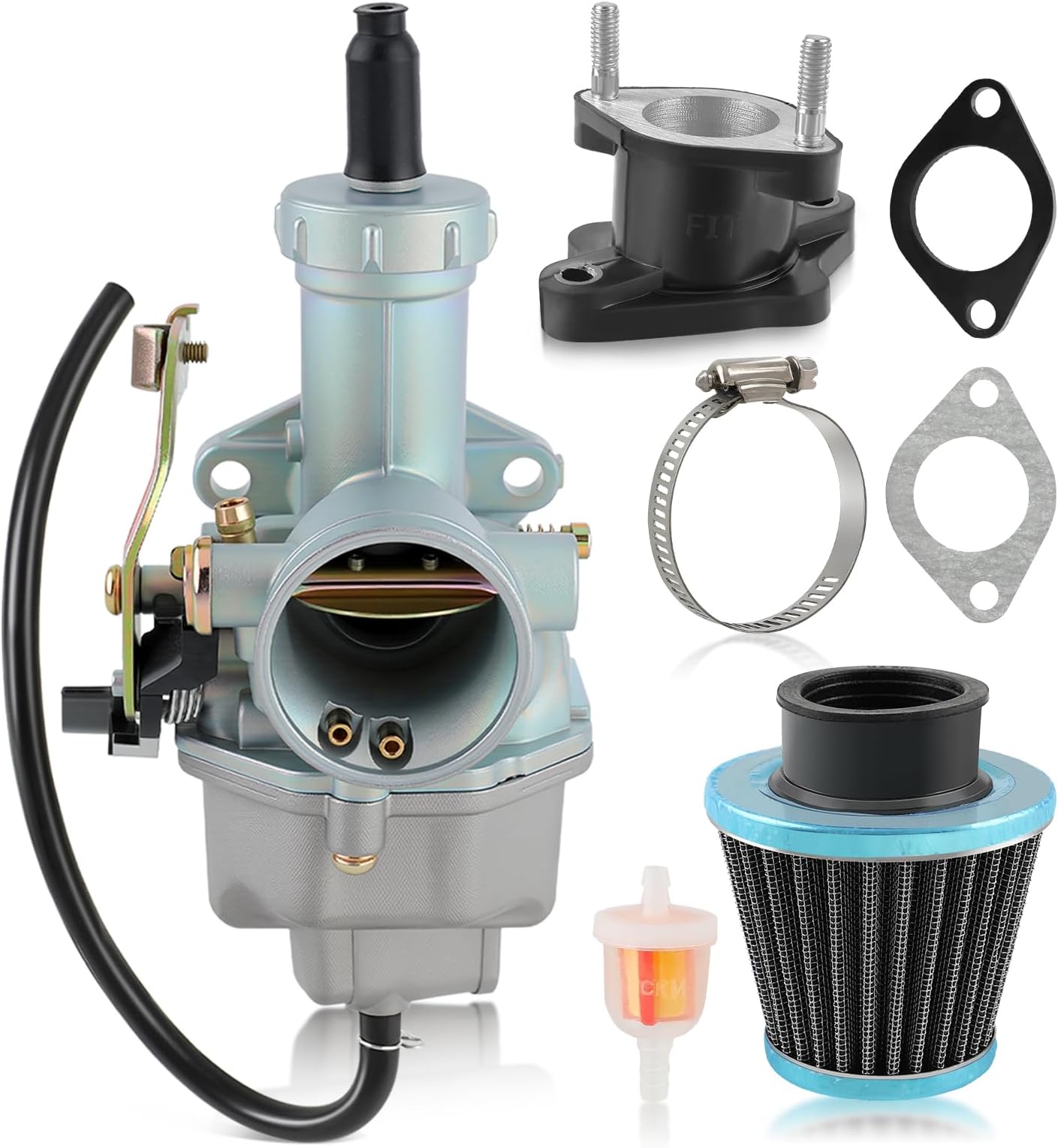 MOTOALL PZ27 Carburetor 150cc 200cc 250cc ATV Go Kart Dirt Bike w/Air Filter for Predator Coleman CT200U KT196 for TaoTao Coolster CG XR100 for Baja Mini Bike Go Kart Parts
