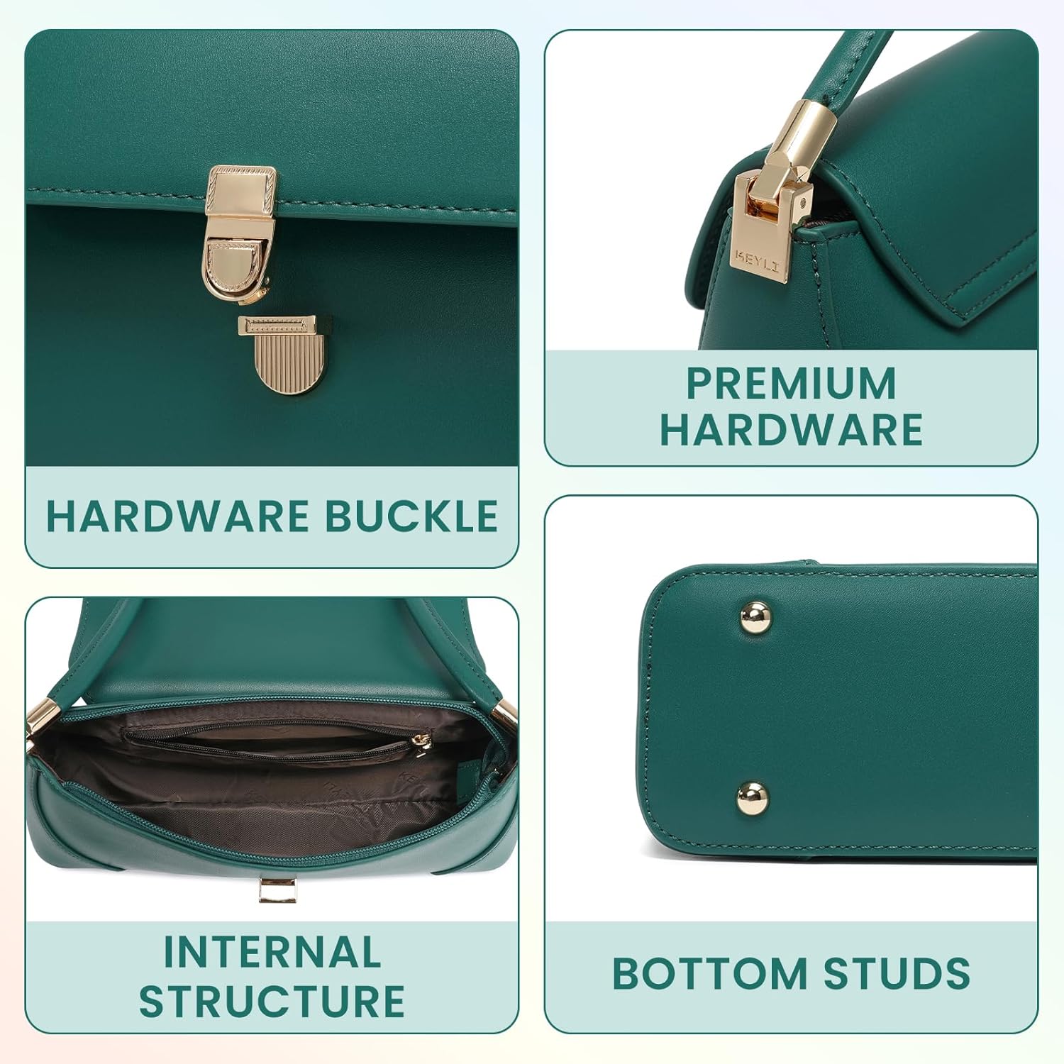 Keyli Vintage Shoulder Bag for Women Retro Classic Handbag Cute Small Purse Fashion Leather Mini Hobo Clutch | Small, Simple, Trendy - Image 6