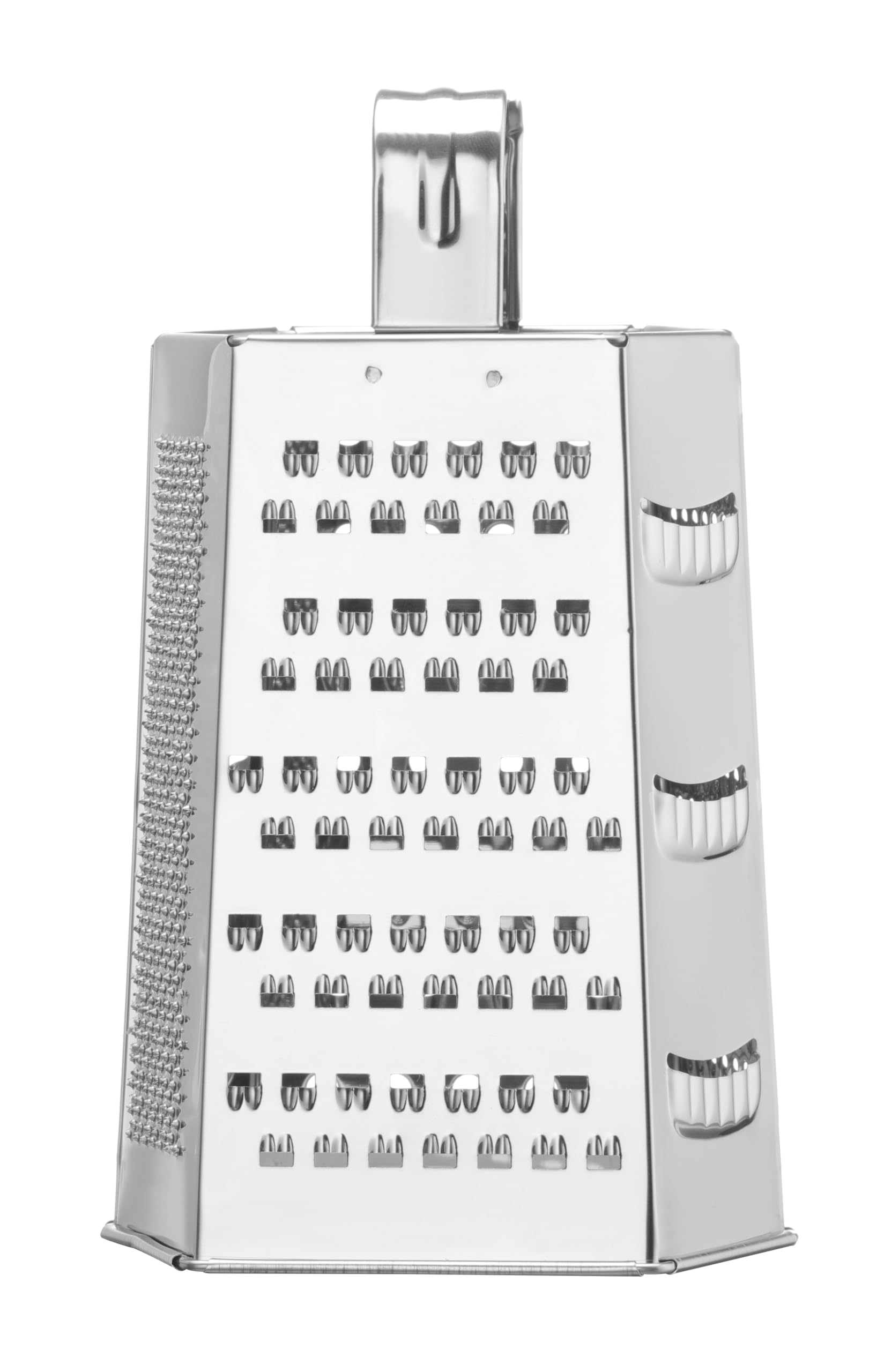 HENDI Tarka, 6-stronna, bardzo drobna, drobna, średnia, gruba i 2 strony tnące, ergonomiczny uchwyt, tarka do warzyw, krajalnica do warzyw, tarka kuchenna, 135x113x(H)215mm, stal nierdzewna