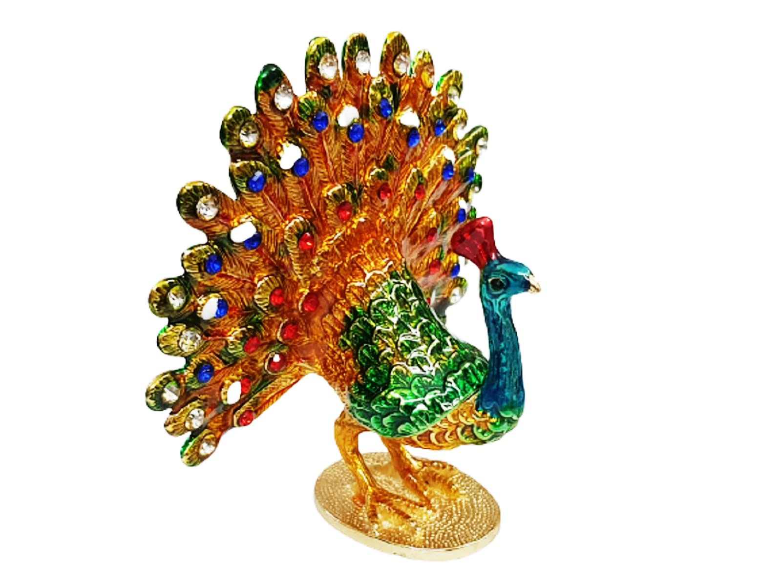 優雅な彩りと幸運を招く 孔雀 ステンドグラス 風水お守り 優雅な彩りと