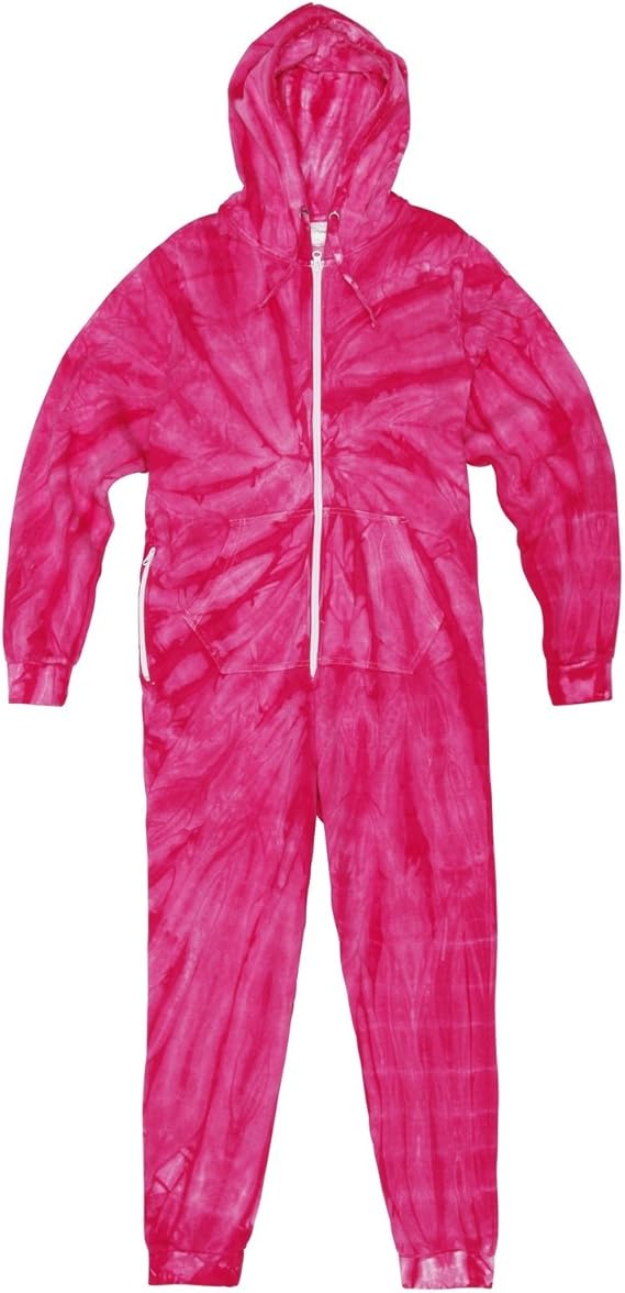 Amazon カラートーン Colortone ユニセックス スパイダータイダイ フード付き フルジップつなぎ オールインワン ルームウェア 部屋着 フェスティバル パジャマ ルームウェア 通販