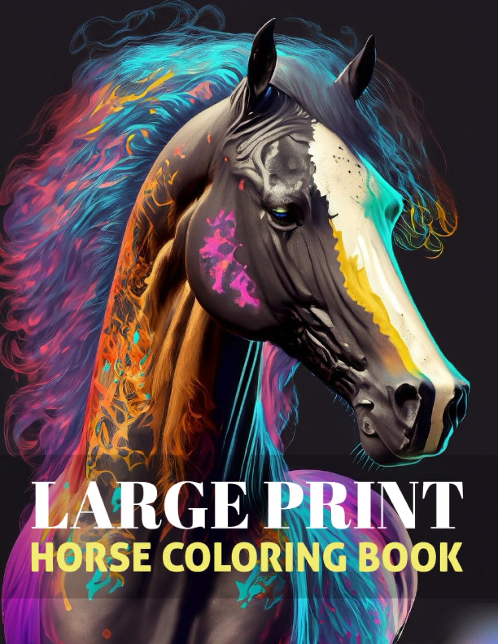 Large Print Horse Coloring Book: Horse Lovers Coloring Book Featuring Beautiful Relaxing Nature Landscapes and Wonderful World of Wild Horses