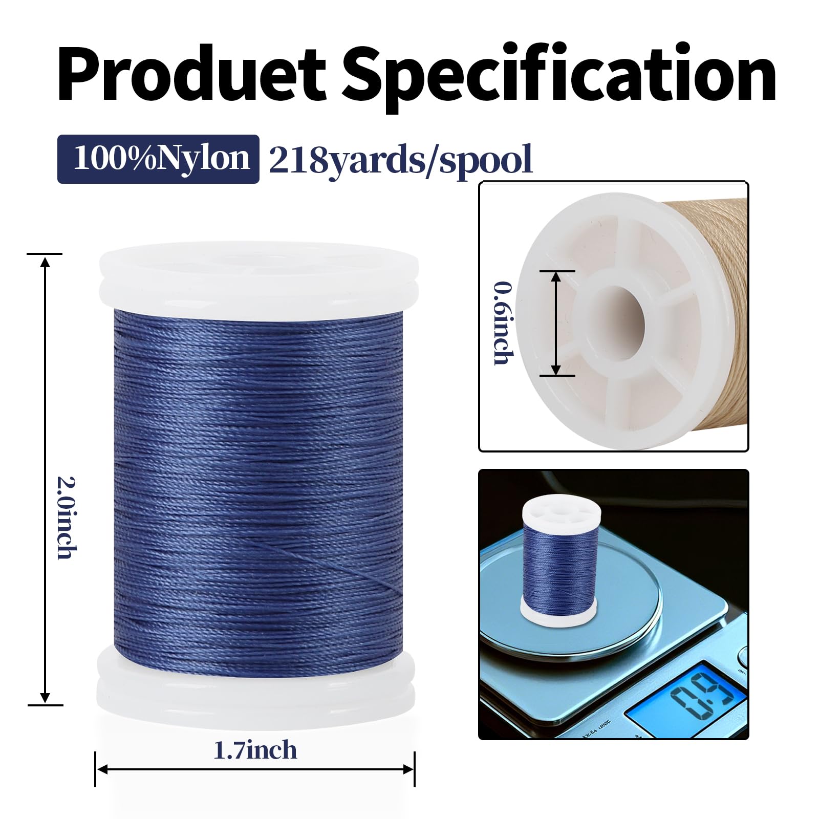 10 carretes de hilo de tapicería extrafuerte, hilo de nailon unido para máquina de coser para coser 10 colores, hilo resistente para máquina, hogar, mano, manualidades, bricolaje y cuero vaquero