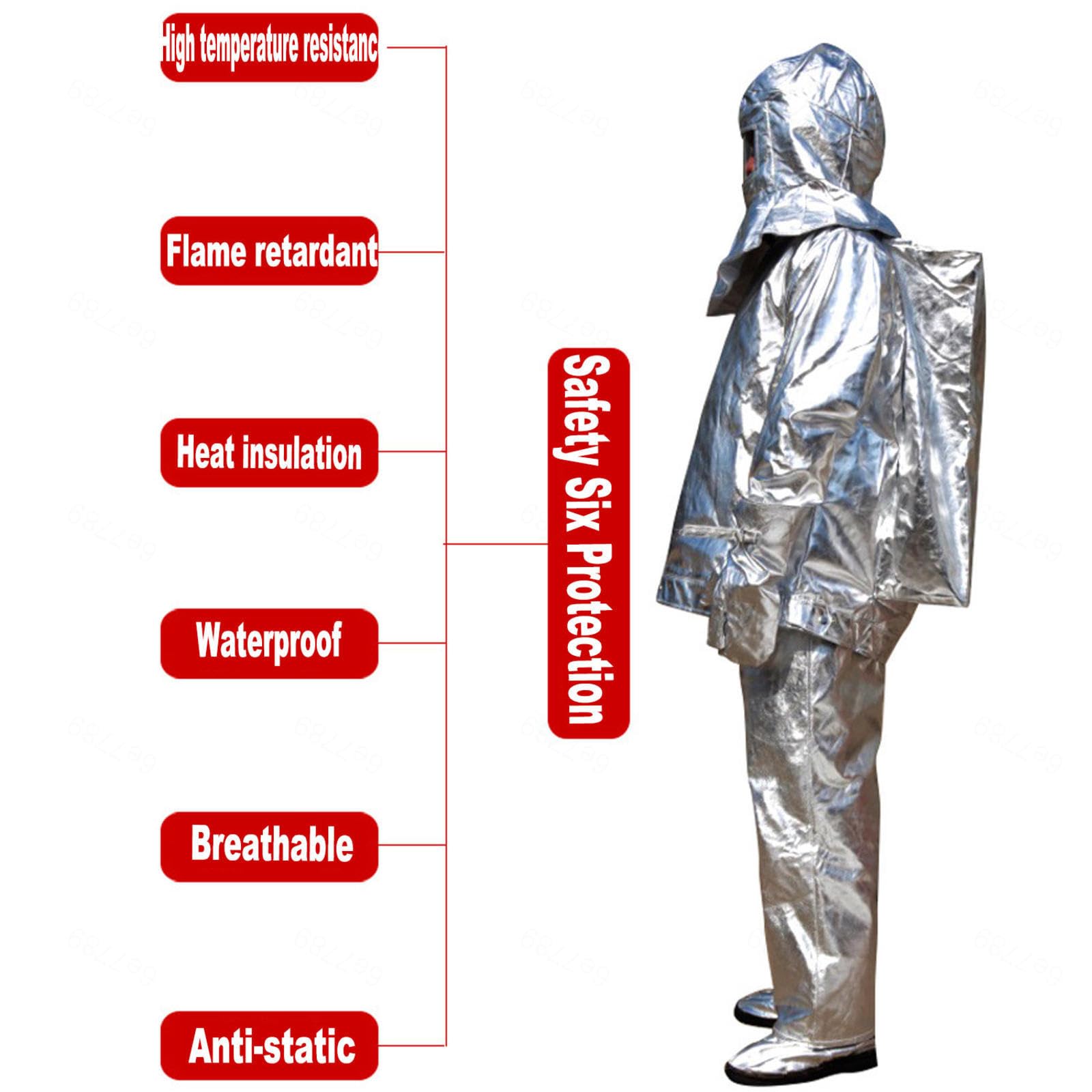 Ropa Ignífuga, Traje Resistente Calor Traje Aluminizado Resistente Calor Papel Aluminio Fábrica Vidrio, Planta Química, Barco