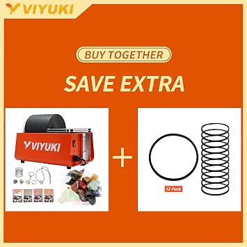 Professional Rock Tumbler Kit, Rock Polisher with Extra 12 Belts