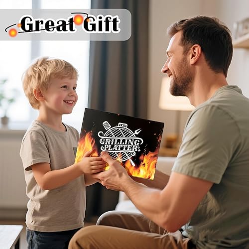 Vista 47 de R HORSE Plato de parrilla para padre, plato de regalo para abuelo, barbacoa, plato blanco ovalado, para servir abuelo, hombres, día del padre