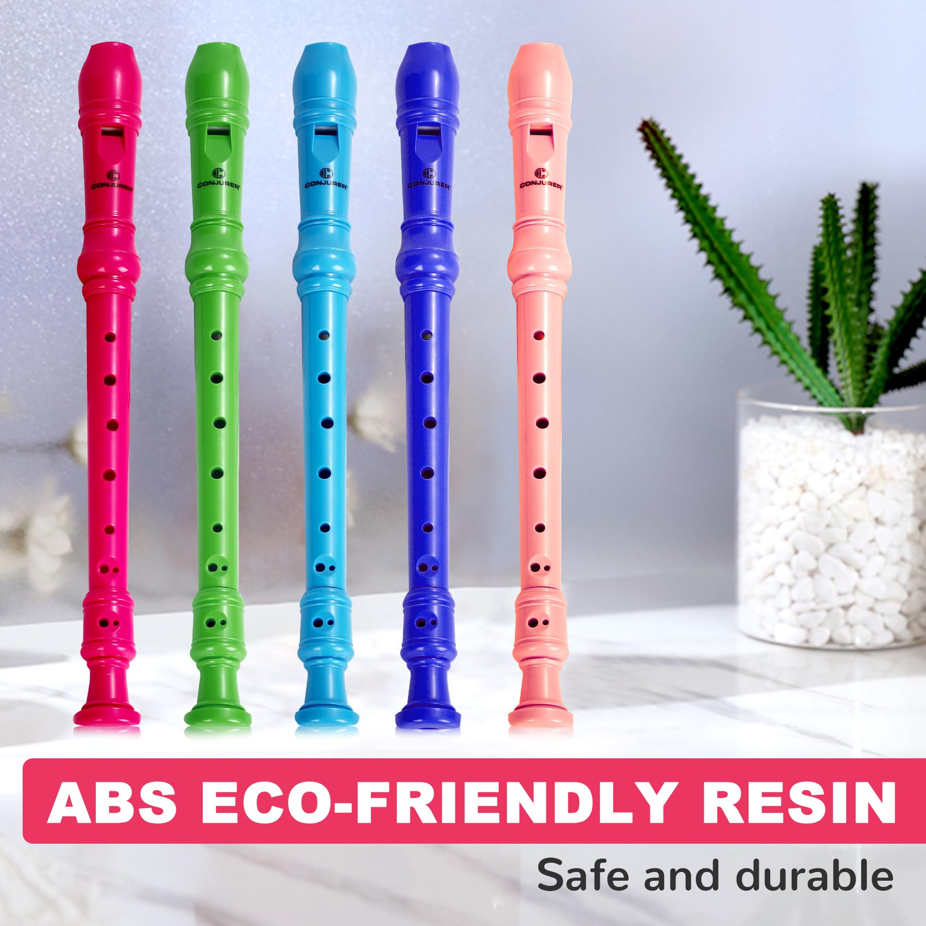 CONJURER Flûte à bec Soprano Instrument pour les Enfants et Étudiant - allemand Doigté 8 Trou de la Flûte ABS Descant enregistrement pour les Débutants avec Tige de Nettoyage et le Sac