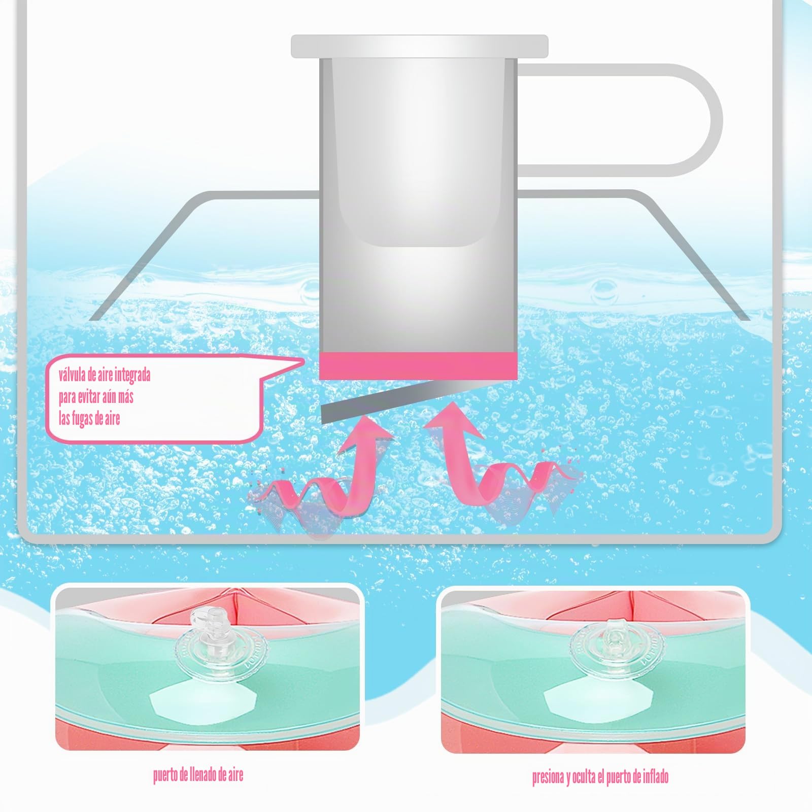 LOOWARTS Manguitos Piscina Adecuado para Niños de 2 a 6 años, Natación Inflable Manguitos Bebe, 2 Pcs Boias para Bebe Adecuado para Niños Que pesen Entre 15-25 kg.