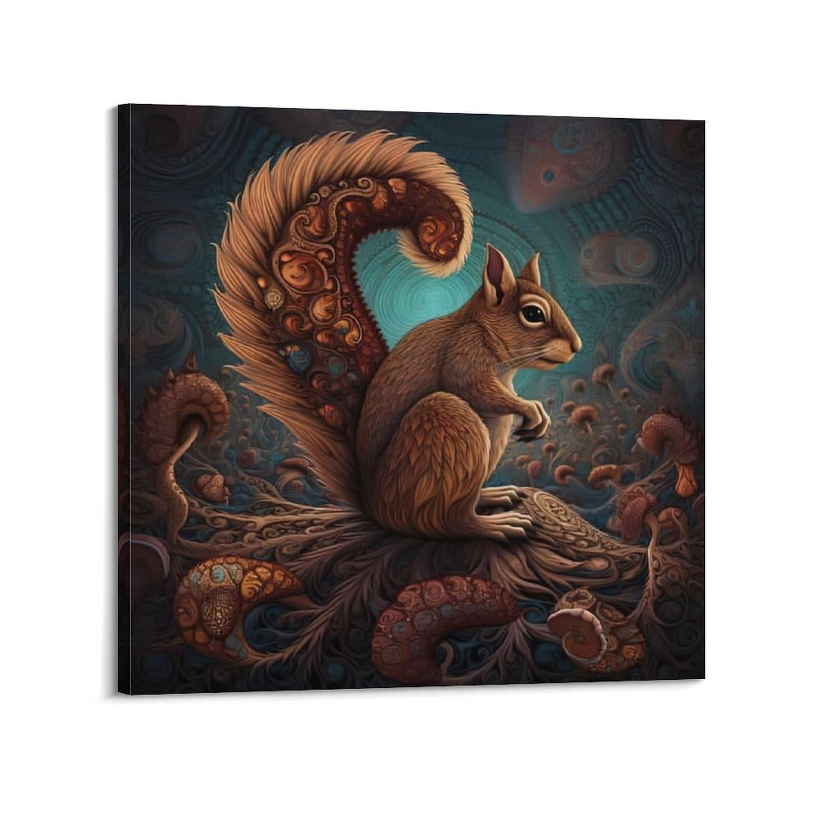 CXHJCA Animal Poster Squirrel in The Dark Poster Decorative Painting Canvas Wall Posters And Art Picture Print Modern Family Bedroom Decor Posters 20x20inch(50x50cm)