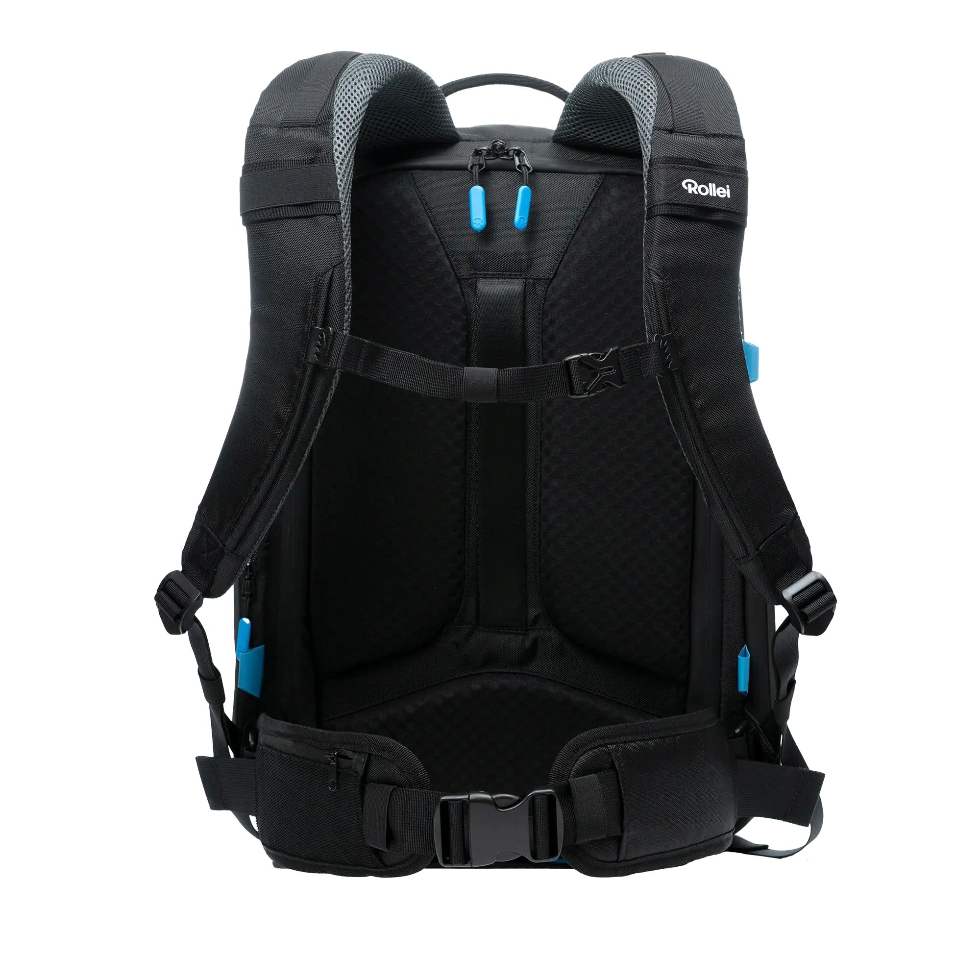 Rollei Fotoliner Ocean Pro: Großer Kamerarucksack in Schwarz aus 49 recycleten PET-Flaschen, Handgepäck-geeignet, inkl. Laptop-Fach, versetzbare Trennwände