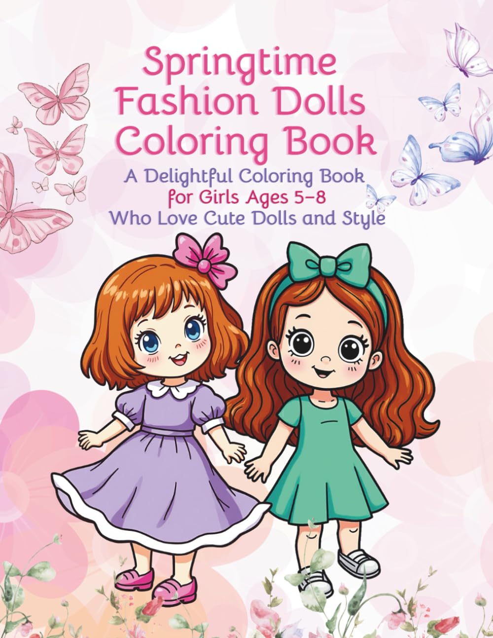 Springtime Fashion Dolls Coloring Book: A Delightful Coloring Book for Girls Ages 5–8 Who Love Cute Dolls and Style