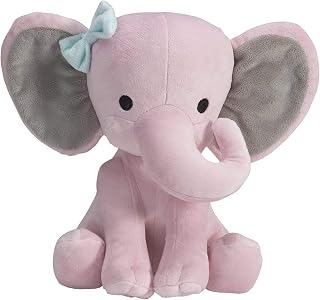 Renoan Bedtime Twinkle Toes Elephant Plush Toys,A for Boys Girls,Pink - Measures 10 Inches (Pink)
