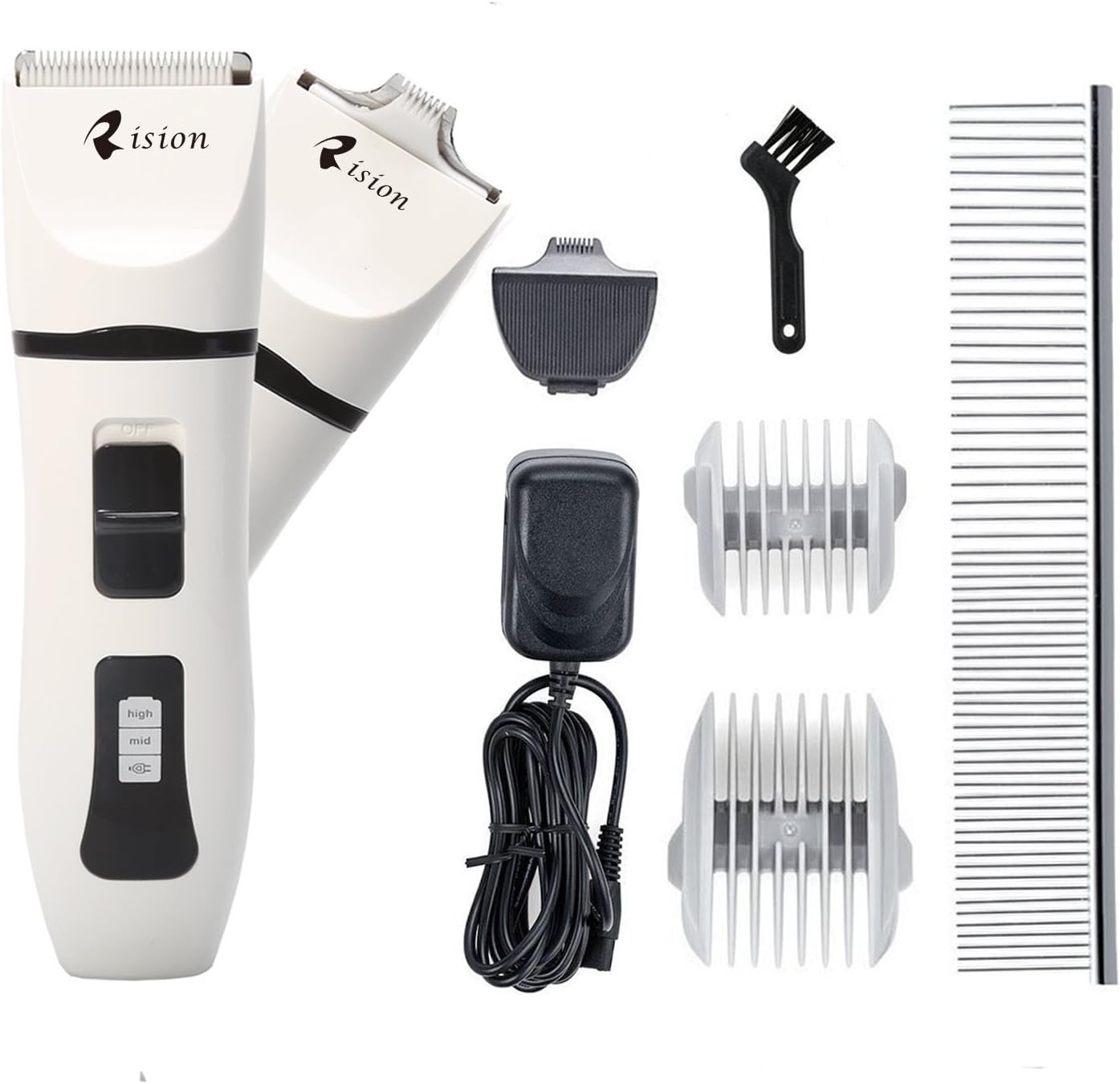 Pet Grooming Clippers Rechargeable Dog Grooming Clippers Kit Low Noise Cordless Dog Clippers Professional Pet Clippers with General and Narrow Blades for Dogs Cats and Other Animals