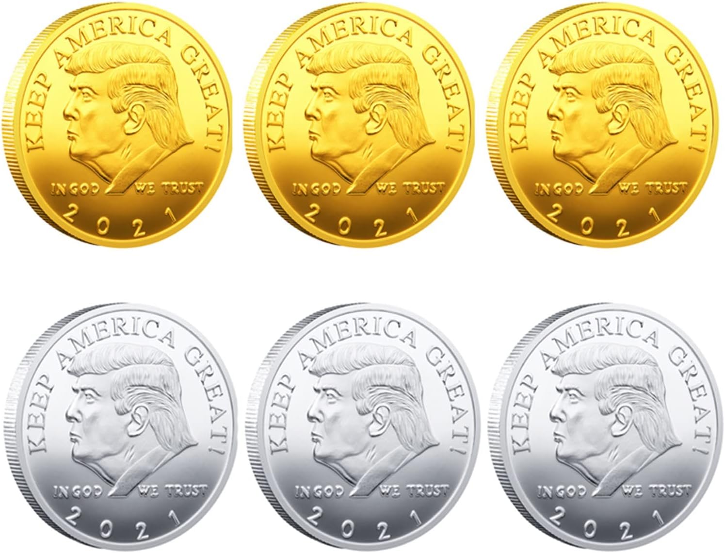 6pcs Metal Commemorative Coin, Gold Silver Physical Bit Commemorative Tokens | Chase Coin | BTC Collector | Business Gift April Fools' Day