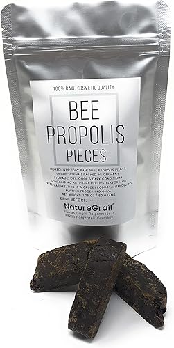 Piezas de propóleos de abeja 100% crudo, calidad cosmética, grandes trozos de propóleos - Peso neto 1.76 onzas