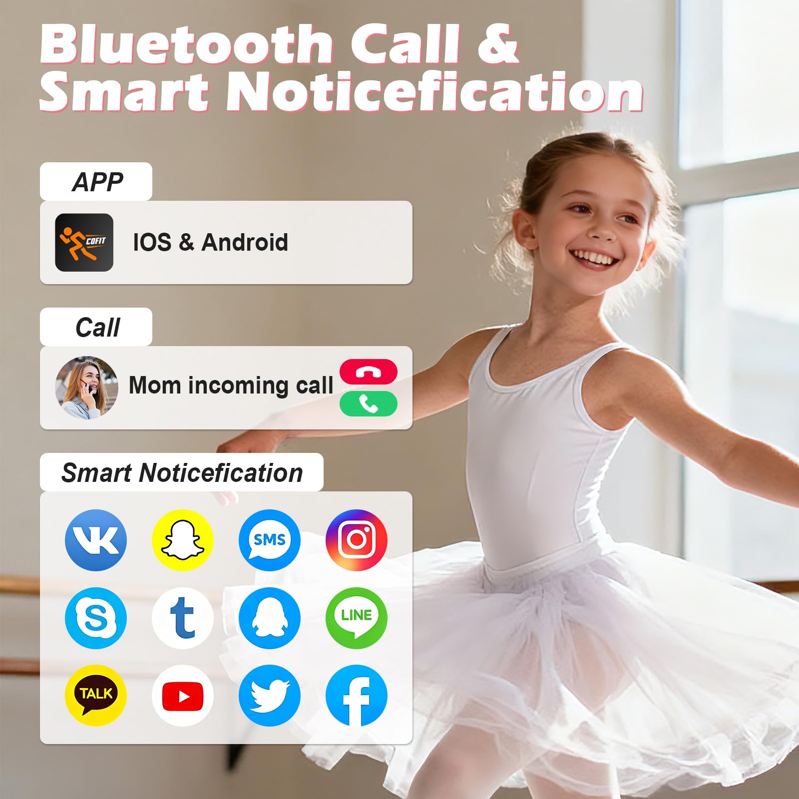 Fitness Tracker Montre Connectée Enfant, 1,83" HD Montre Intelligente pour Garçon Fille IP68 Étanche avec 120+ Mode de Sport Cardiofrequencemètre Podomètre Réveil Jeux pour Ados 4-16 Ans Cadeau, Rose