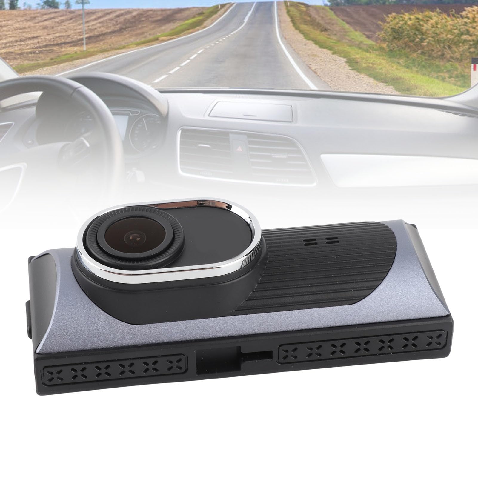 Videocamera da Cruscotto Anteriore Posteriore 4K, Registratore Auto con | Custodia in ABS, Visione Notturna, Blocco Collisioni, Tracciamento Percorso