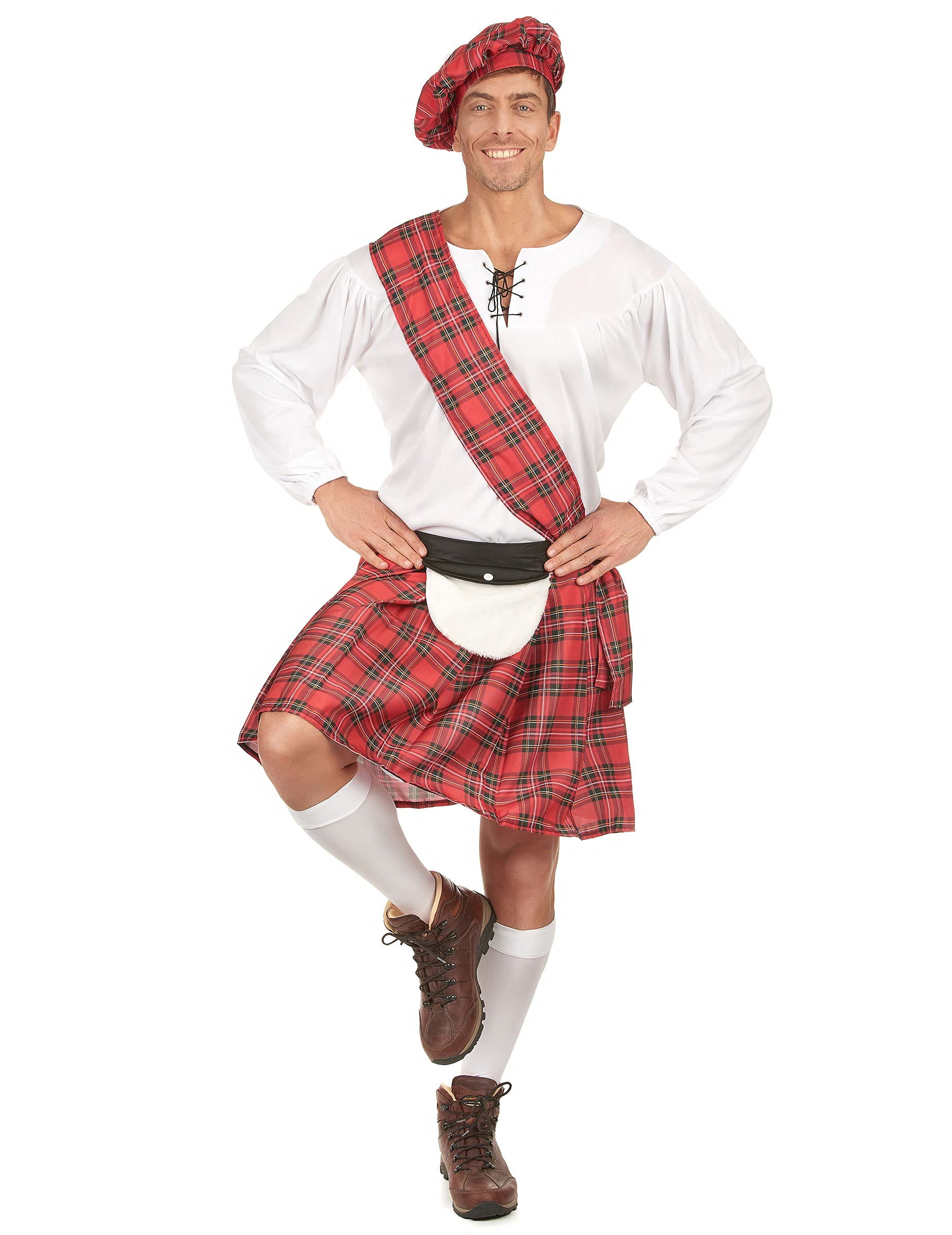 LUCIDA Déguisement écossais rouge et blanc homme