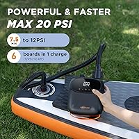 Vista 2 de AIRBANK Paddle Board Pump Electric 20PSI The Puffer Pro, Portable SUP Pump, Dual-Stage Inflation & Auto-Off Air Pump for Stand up Paddle Boards