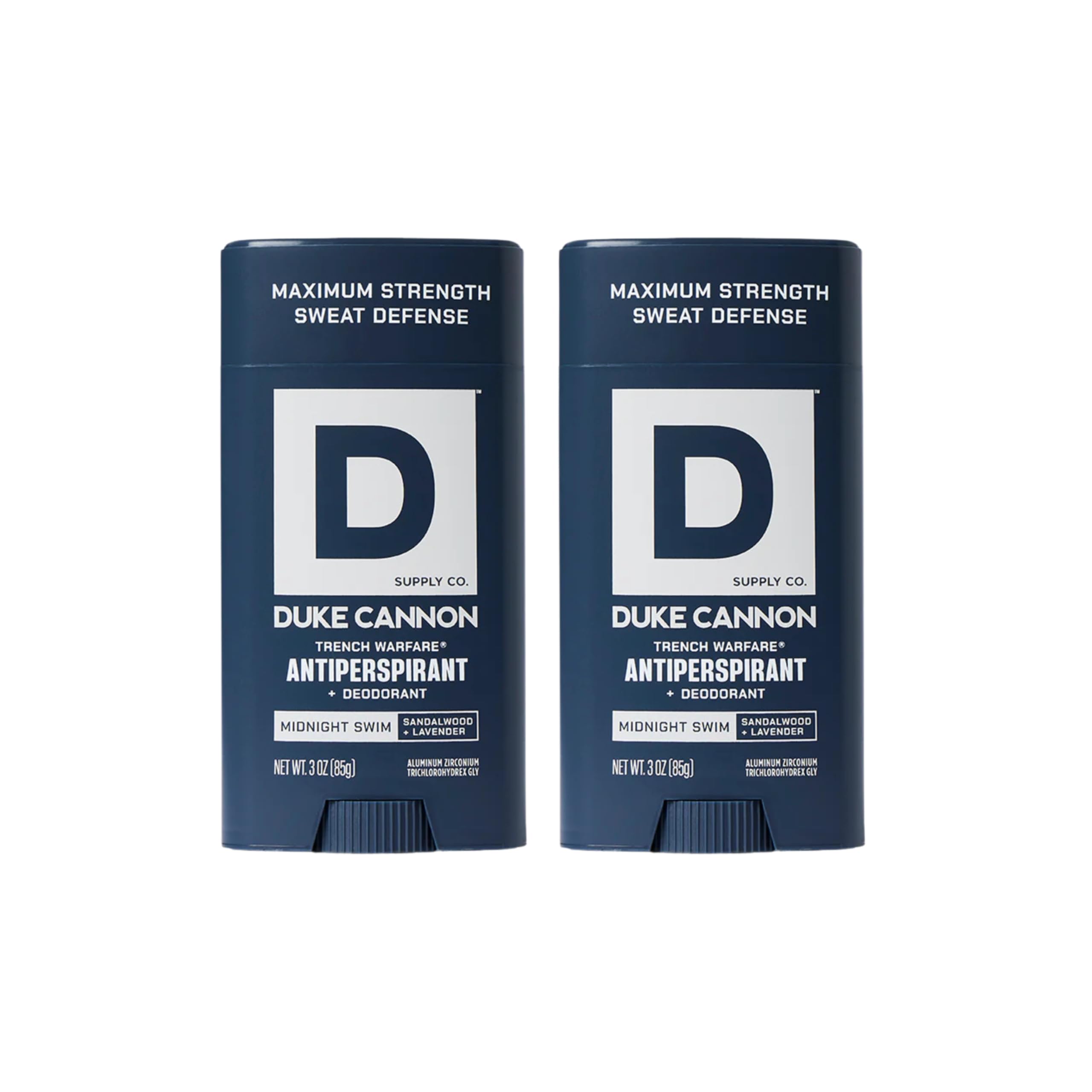 Duke Cannon Supply Co. Anti-Perspirant Deodorant for Men 3 oz. Midnight Swim, 2 Pack - Unique Masculine Scent, Odor Control & Soothe Skin