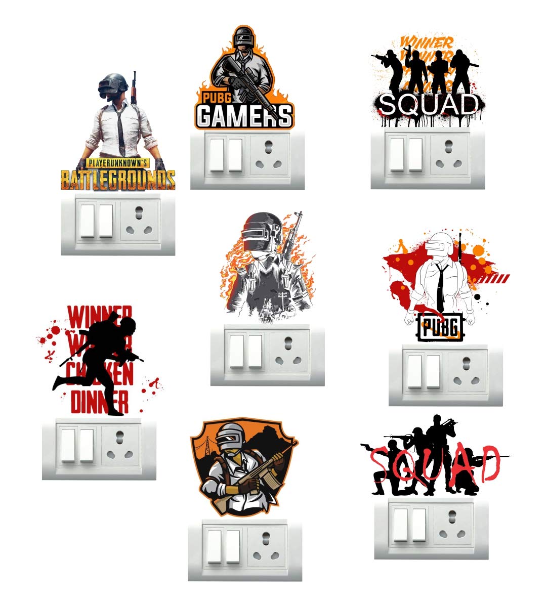 Sticker Studio Pub-g Switchboard Sticker and Decals Viny,Multicolour (30 cm X 30 cm)