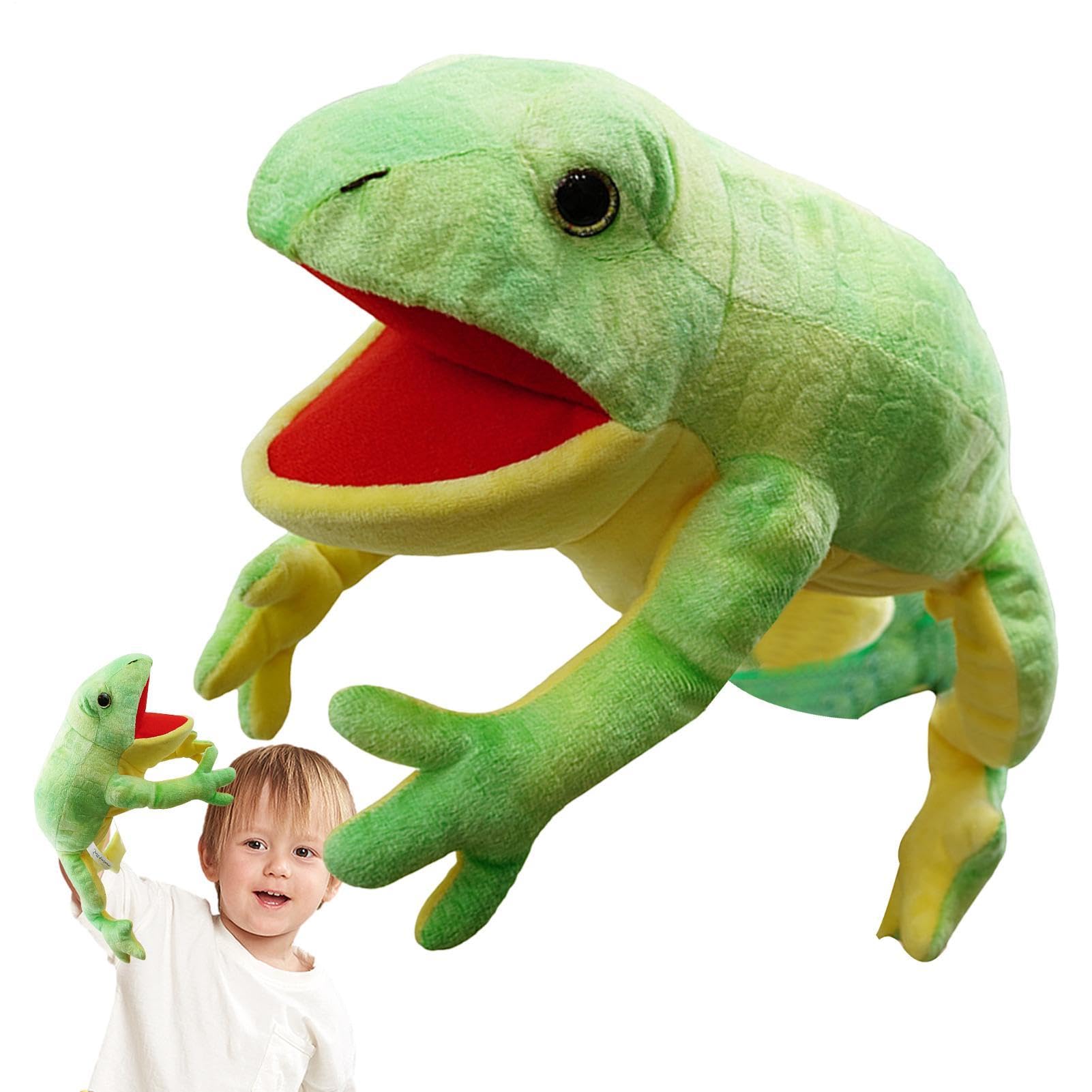 Marionetas de Mano con Móvil - Marioneta de Mano de Peluche Suave de Camaleón | Marionetas de Animales de Peluche Dulce, Regalos de Cumpleaños, Títeres de Mascotas para, Espectáculo