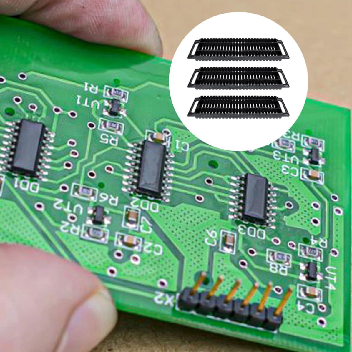jojofuny Supporto per Circuit Board e PCB 4pz 25 Slot in Plastico Nero Antistatico per Postazioni di Lavoro Elettroniche
