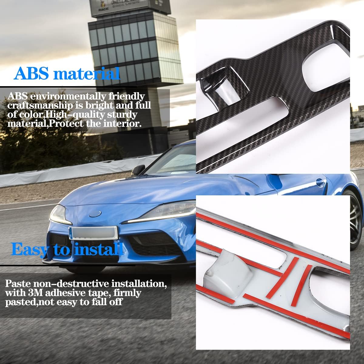 CHEAYAR Fit for Toyota Supra GR A90 A91 MK5 2019-2022 Gear Shift Panel Trim Cover, Gear Shift Console Anti-Scratch Panel Protector Frame Cover Made of ABS (Carbon Fiber Pattern)