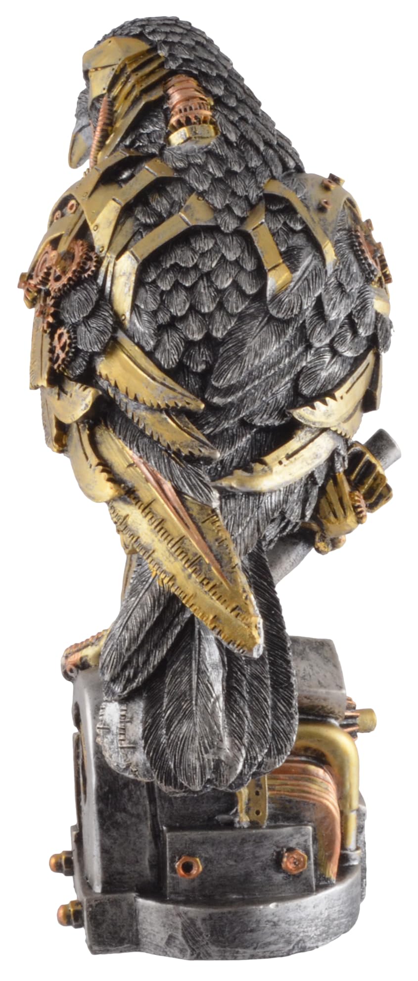 VOGLER Joh. Vogler GmbH Steampunk Steam Raven con varie parti meccaniche, pietra artificiale colorata a mano