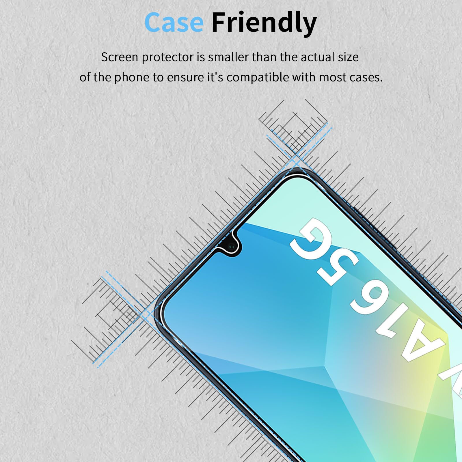 HidWee Vetro temperato Compatibile con Samsung Galaxy A26 5G/A16 4G/5G/A17 4G/5G, 3 Pezzi Pellicola Protettiva, 9H Durezza Anti Graffio, HD Senza Bolle Schermo Vetro Pellicola Protettiva