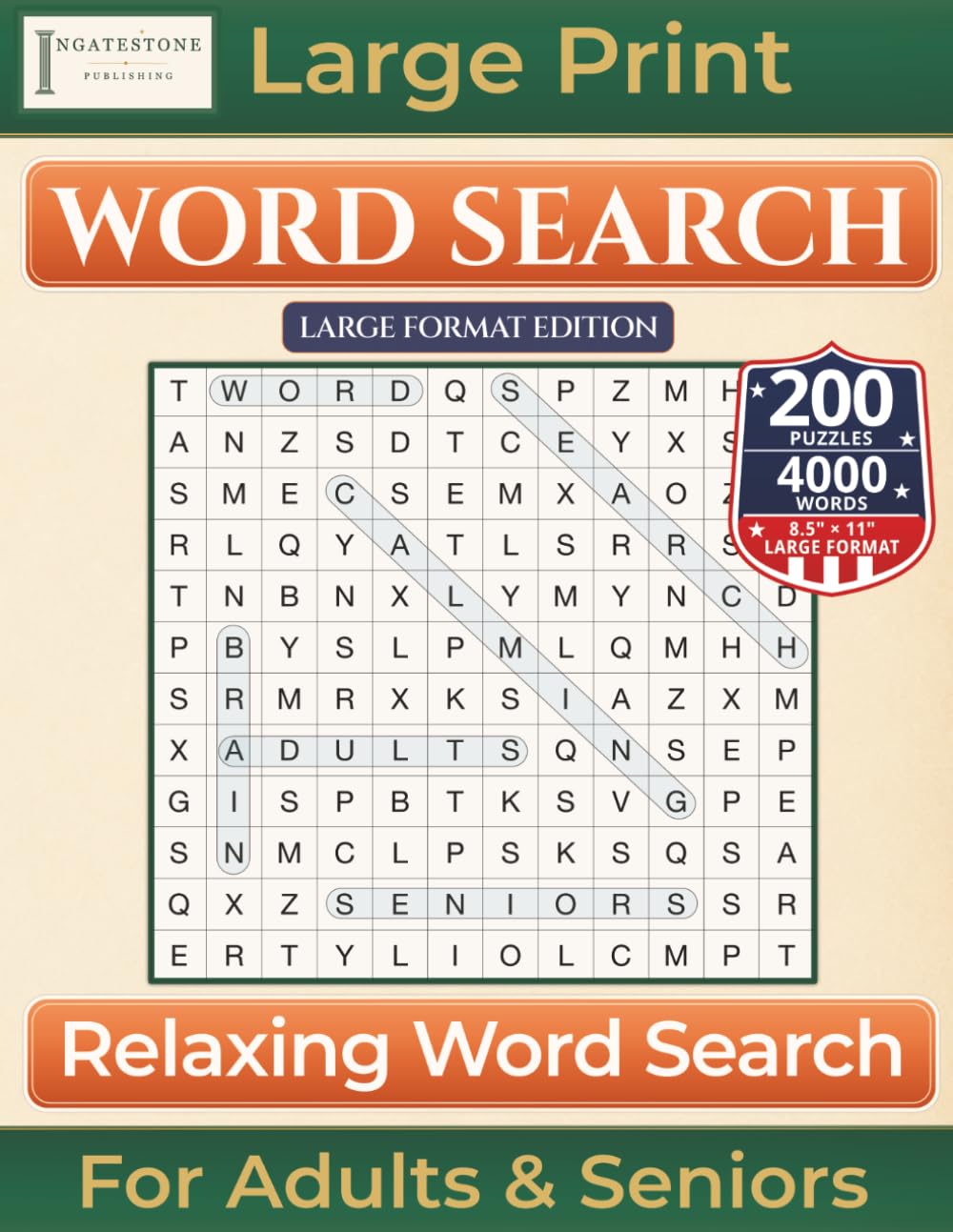Relaxing Word Search: Large Format Edition with 200 Puzzles | Large Print for Adults & Seniors (Premium Puzzle Books - Word Search)