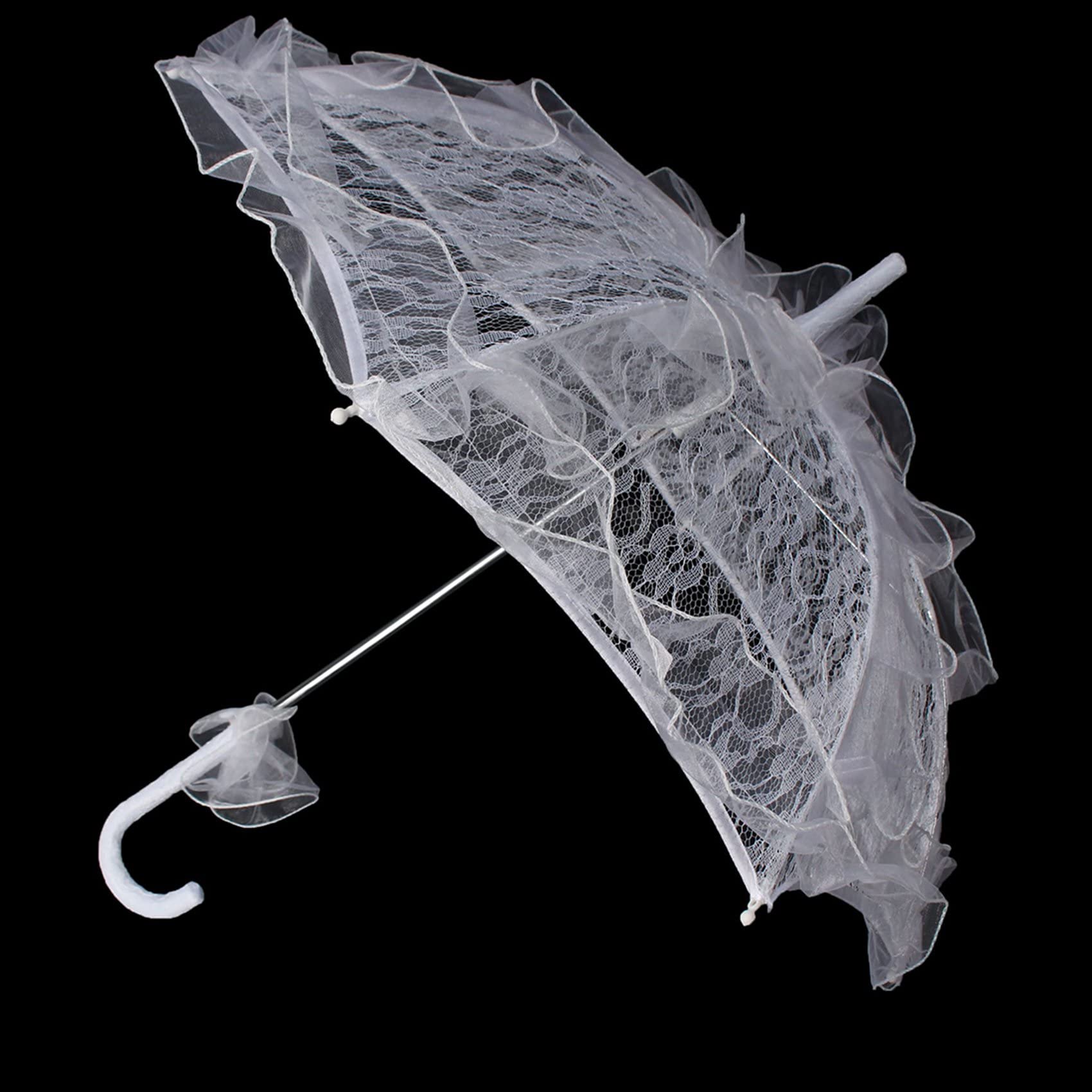 2X Elegante Spitzen Sonnenschirm Hochzeit Schiessen