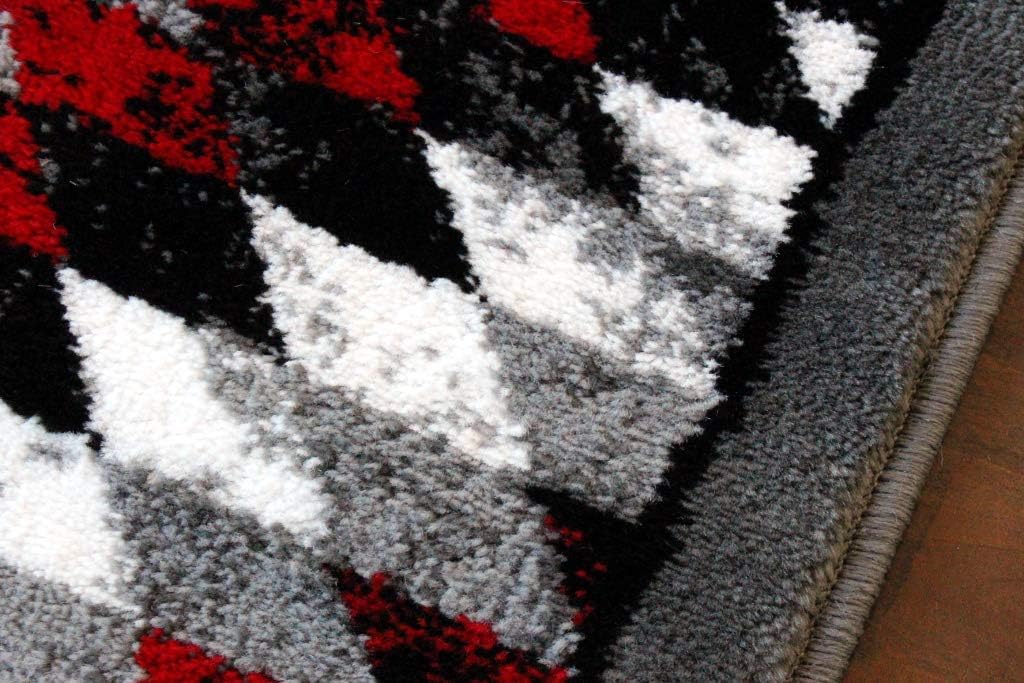 Masada Rugs, Stephanie Collection Area Rug Southwest Native American Distressed Design 1106 Red Grey White Black (2 Feet X 7 Feet 3 Inch) Runner