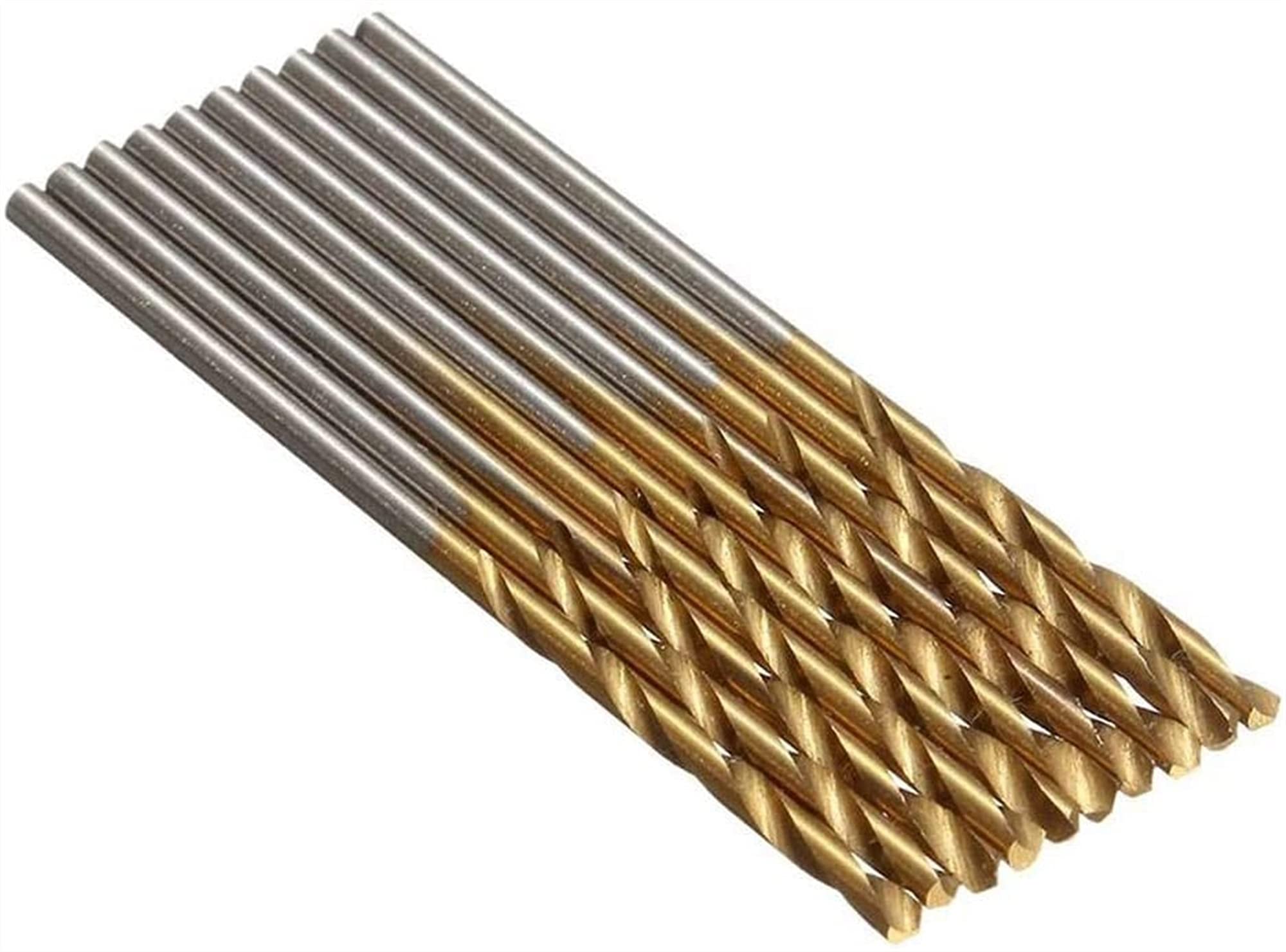 50 sztuk wierteł spiralnych ze stali szybkotnącej 1,0/1,5/2,0/2,5/3,0 mm zestaw tytanowy 3 powlekane HSS narzędzia do obróbki drewna ręczne