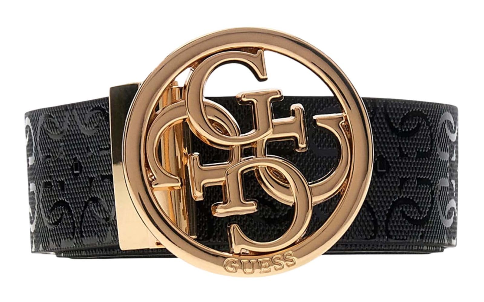 Guess Women's Black / Cream White Stacey Adjustable & Reversible Belt H35 W105 Black/Cream White Cut-To-Size Reversible