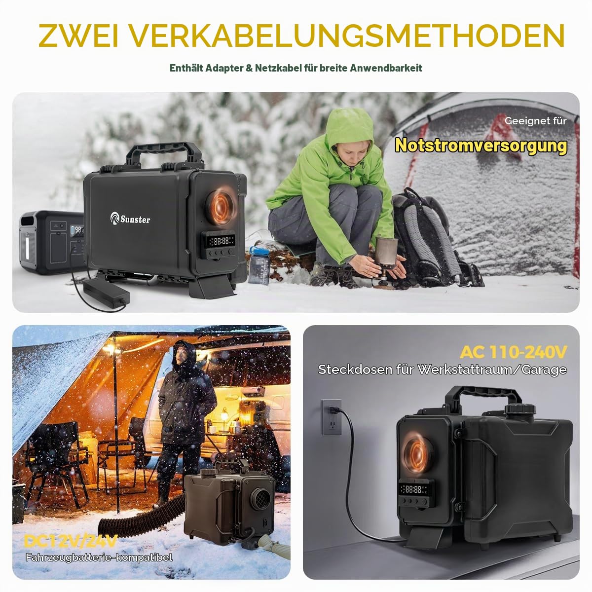 Sunster HTB1 8KW Diesel Luftheizung, 4G/5G Steuerung Standheizung Kreislauf