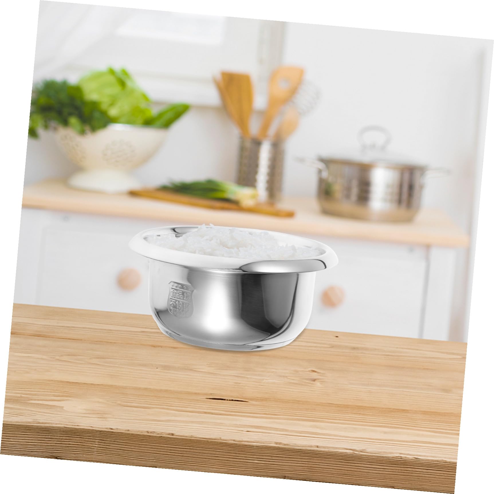 ULTECHNOVO Cuve Intérieure En Acier Inoxydable Antiadhésive Pour Cuiseur À Riz 9.06 Pouces Compatible Avec Plusieurs Modèles Pour Cuisson Uniforme De Riz Et Légumes