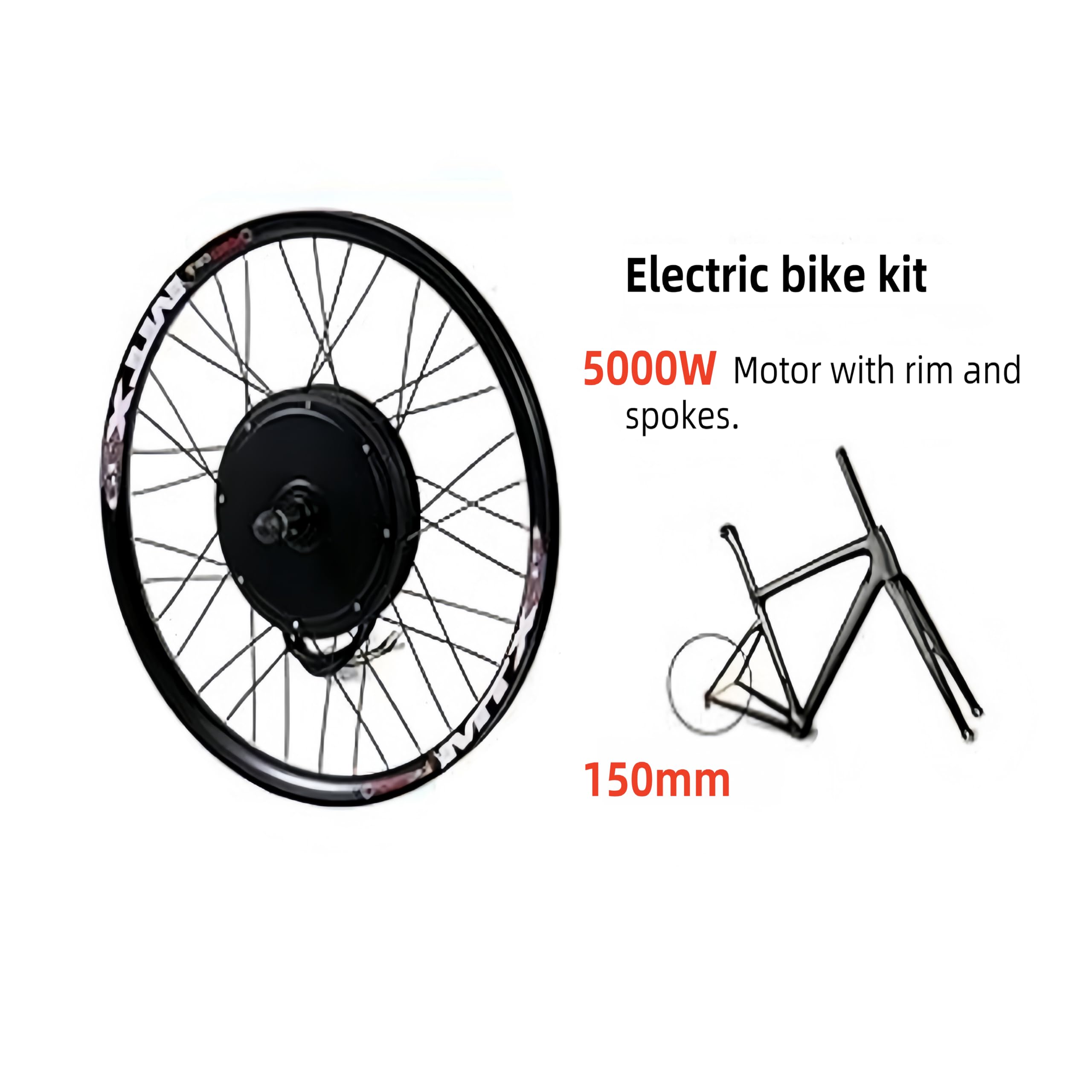 Zestaw Konwersji RoweróW Elektrycznych, Tylne KołO 72V 5000W, 24-29 Calowy MTX39 Z Kontrolerem 100A, Wypuszczenie 150 mm