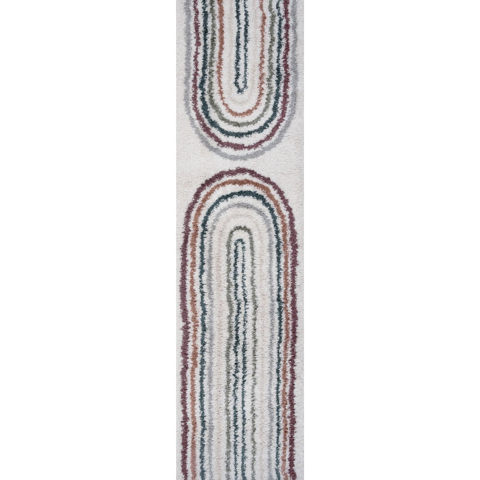 The Rugs Unisex Multi Moodi Rainbow Design Shaggy Soft High Pile Living Room Rug Runner 80Cm X 300Cm