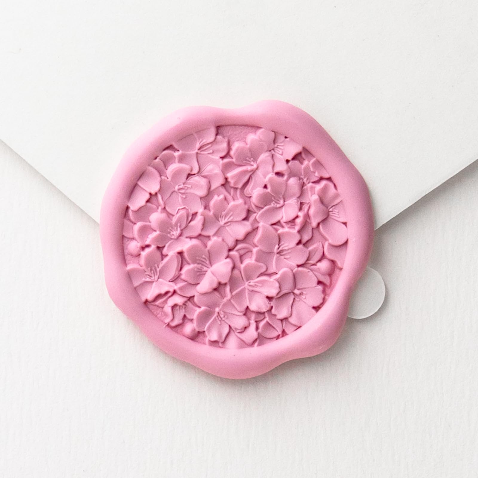 Nuvretk 30pcs Handmade Wax Seal Stickers, 3D Sakura Cluster Design, Elegant Self-Adhesive Envelope Seals for Wedding, Birthday, Party, and Event